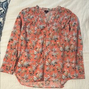 J. Crew Liberty of London Floral Coral Women's Top